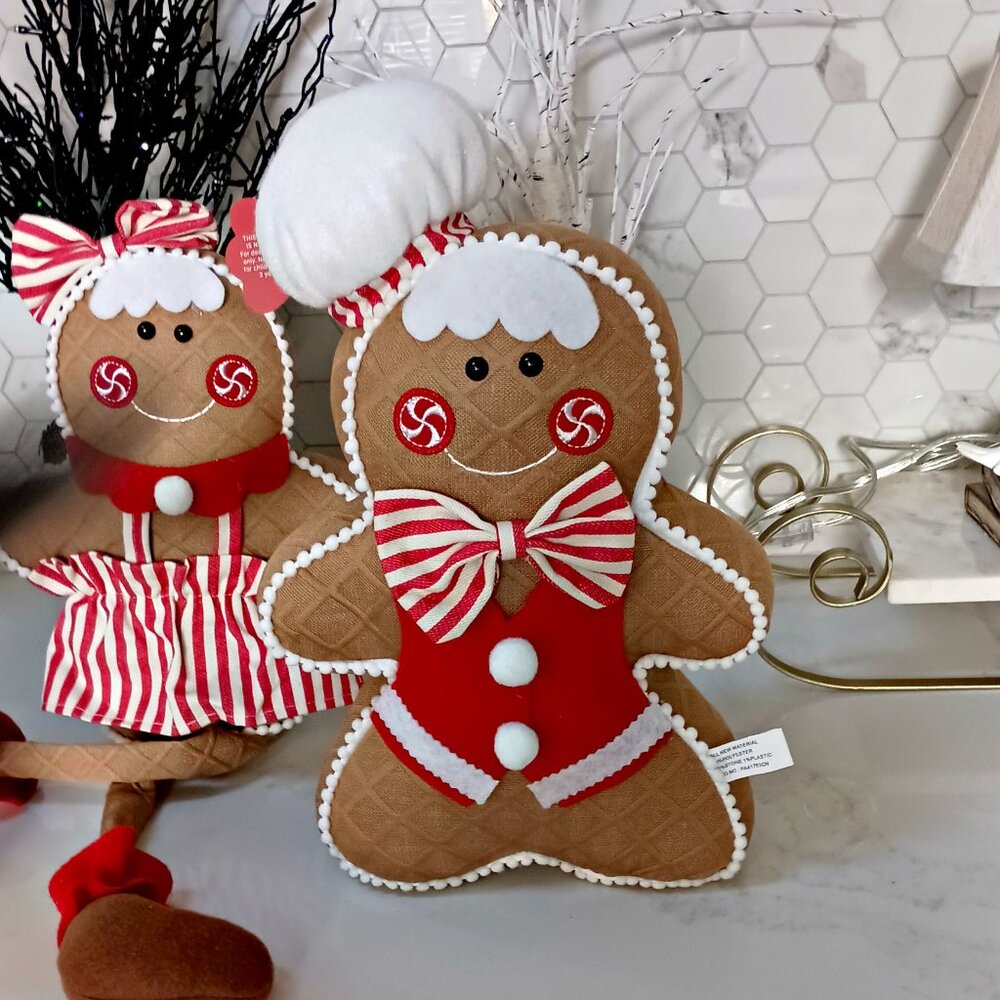 NEW! WEIGHTED GINGERBREAD BAKERS MAN DECOR DOLL